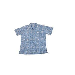 Vtg Reyn Spooner Lahaina Sailor Hawaiian Aloha Button Down Print Shirt